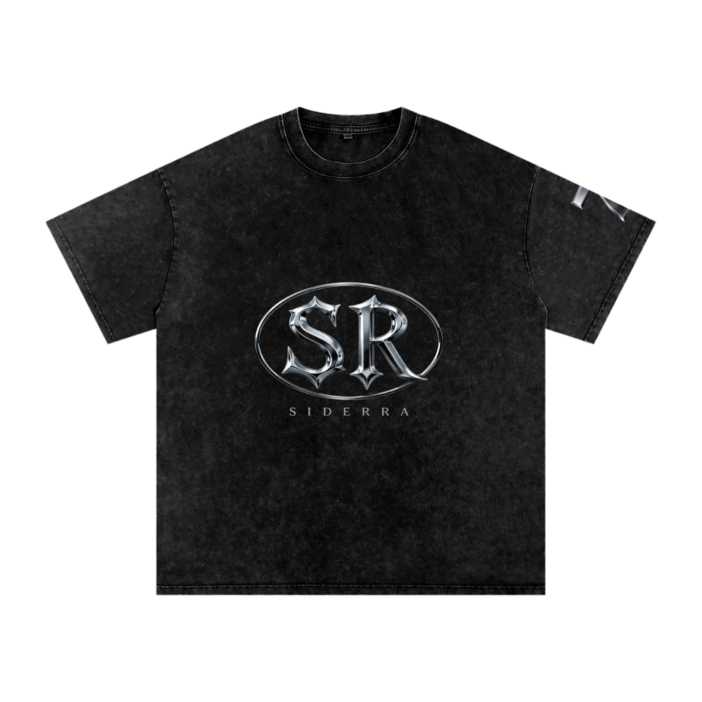 SIDERRA Seven Edition Oversized Acid Wash Tee – Black Chrome