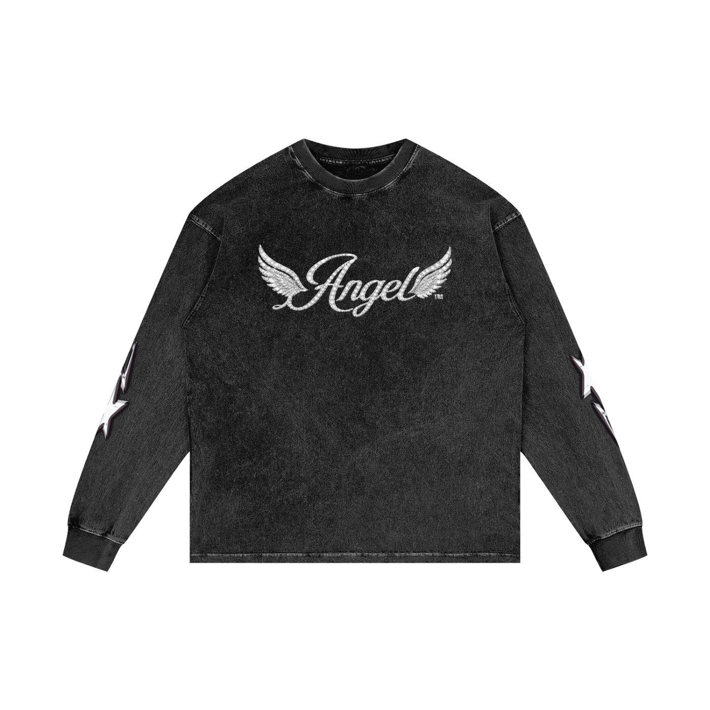 Acid Wash Oversize Long Sleeve T-Shirt ODMPOD