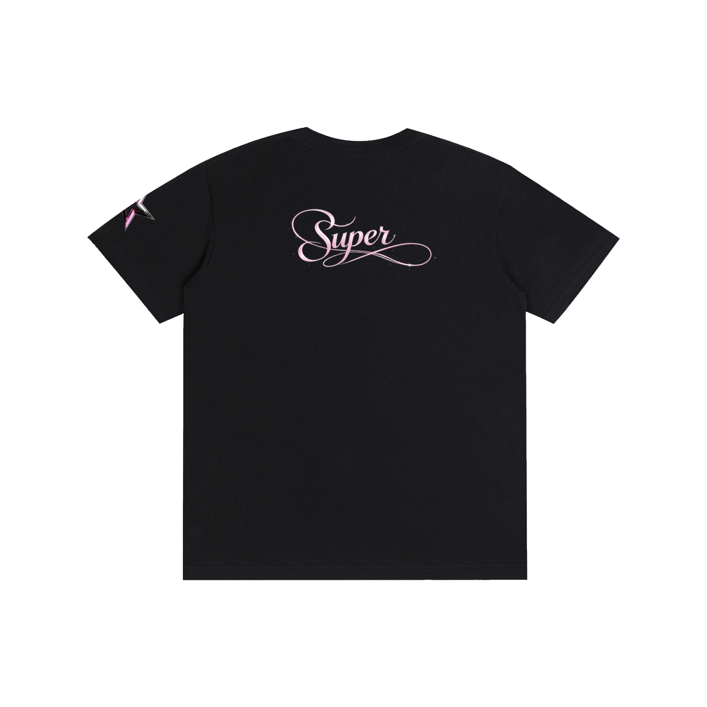 SUPER™ Pink Cloud Oversized Tee – Black Edition Unisex