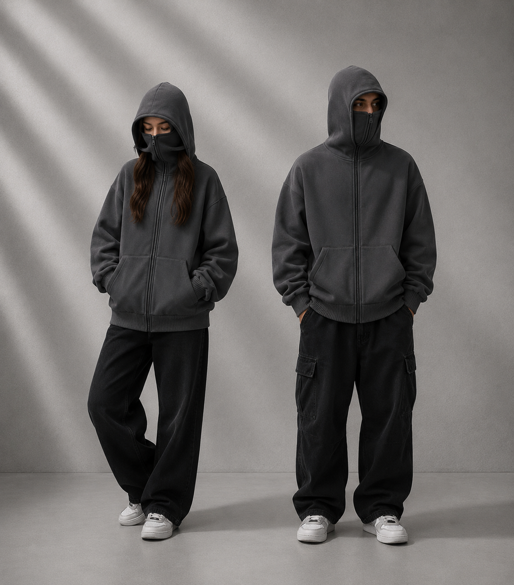 NOFACE™ Streetwear Zipper Hoodie | Oversized Hoodie