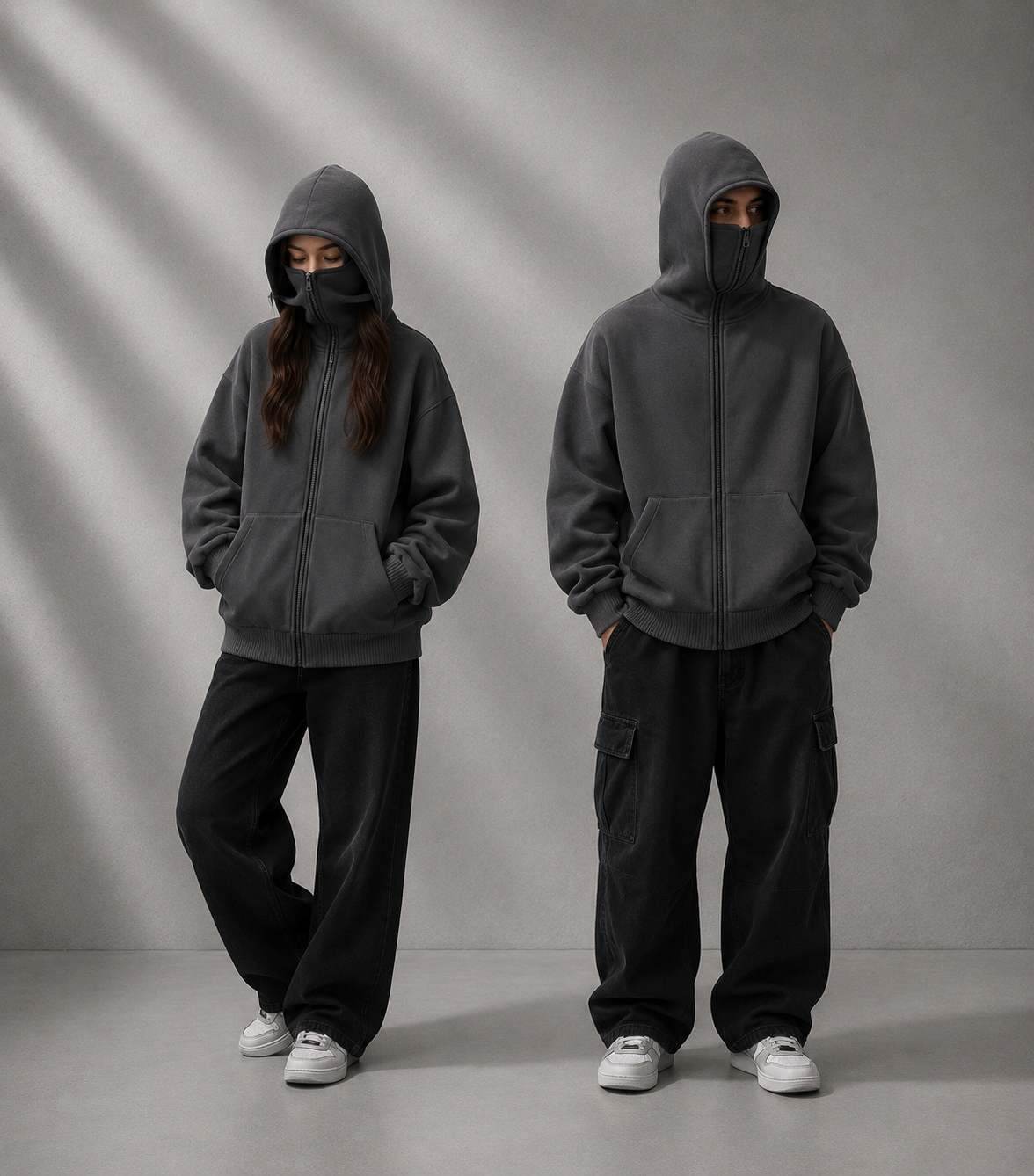 NOFACE™ Streetwear Zipper Hoodie | Oversized Hoodie