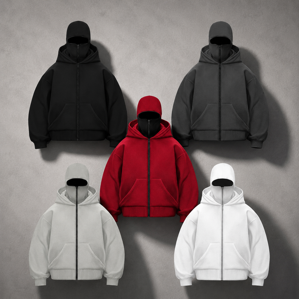 NOFACE™ Streetwear Zipper Hoodie | Oversized Hoodie