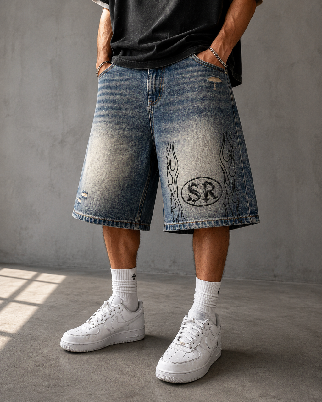 SIDERRA Flame Denim Shorts – Vintage Blue