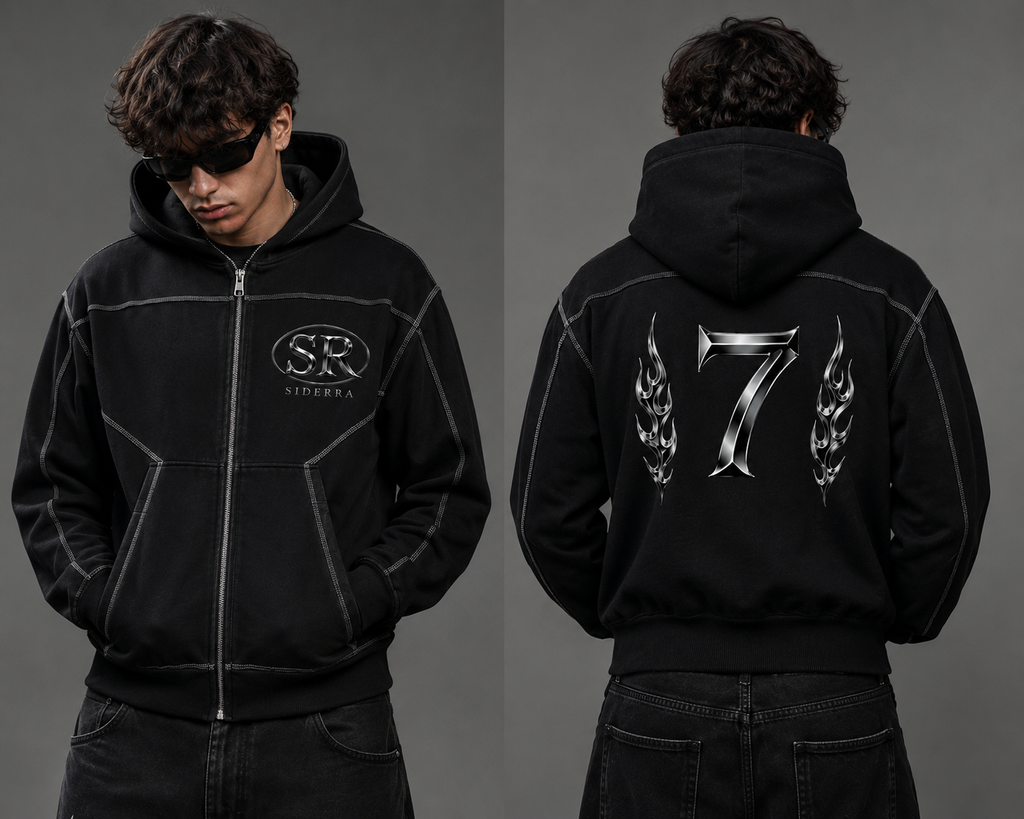 SIDERRA Chrome Seven Zip Hoodie – Black Edition