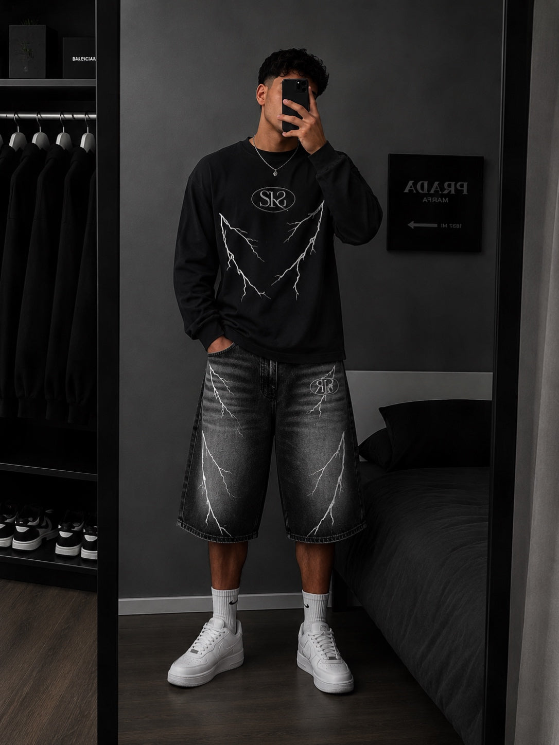 SR Lightning Longsleeve Y2K Streetwear Oversized