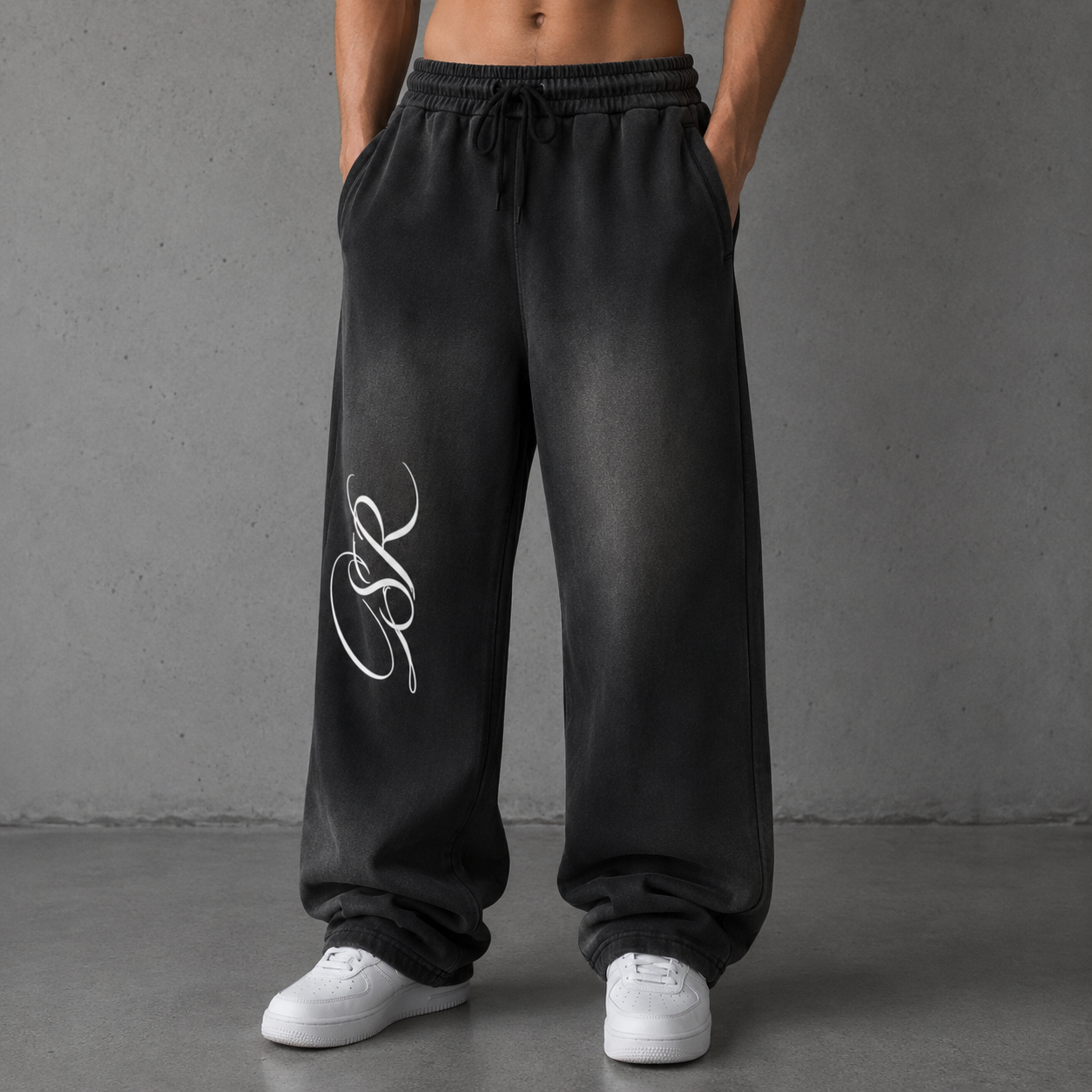 Sun Fade Raw Edge Straight-Leg Sweatpants ODMPOD
