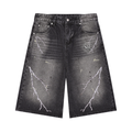 SR Lightning Denim Shorts – Washed Black