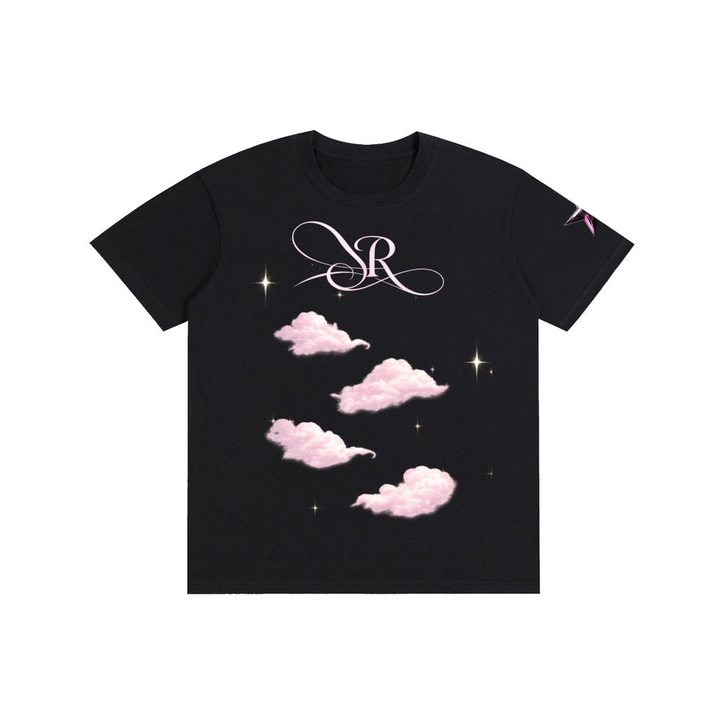 SUPER™ Pink Cloud Oversized Tee – Black Edition Unisex
